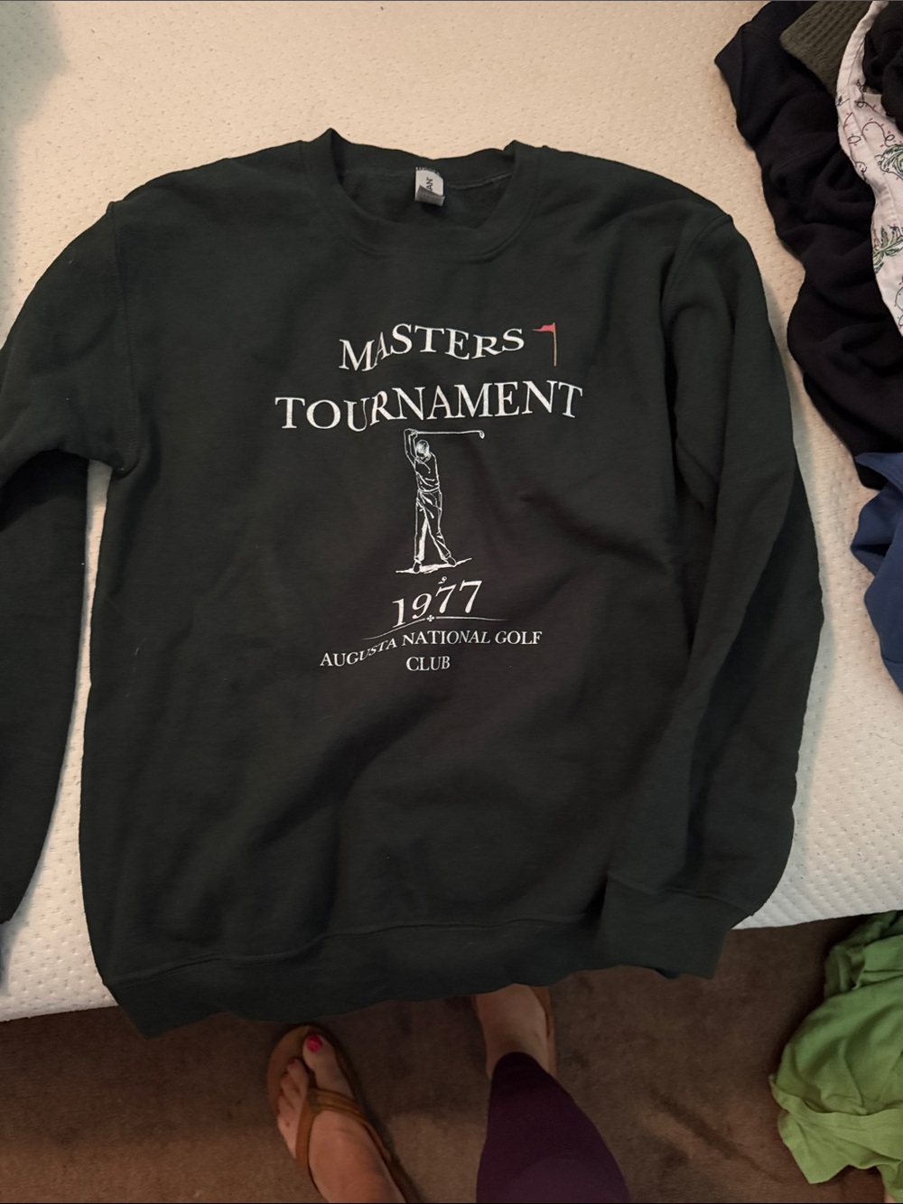 Gildan Black Masters Tournament 1977 Crewneck Sweatshirt